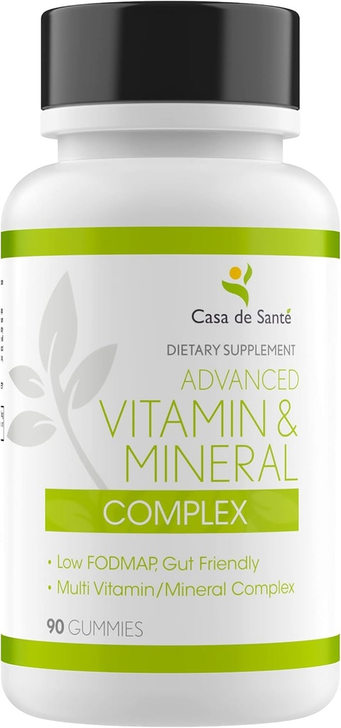 Casa de Sante Advanced Vitamin & Mineral Gummies, Aşağı F ODMAP Sertifikatlaşdırılmış və GLP1, IBD, IBS, SIBO və ya Malabsoreksiya əməkdaşlığı və Colitis Təhlükəsizlik, No Bloating