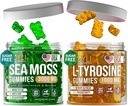 Irish Sea Moss & L-tyrosine Gummies - L Tyrosine Supplement, Sea Moss Gummies for Aikuinen, Lapset - Focus Gummies, Irish Sea Moss Blackwrack Burdock Root - 60 L-tyrosine, 60 Irish Sea Moss Gummies