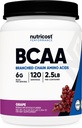 Nutricost BCAA Powder (Grape, 120 Servings) - Glutenvrij, Non-GMO, Vegetarisch, Optimaal 2:1:1 Ratio