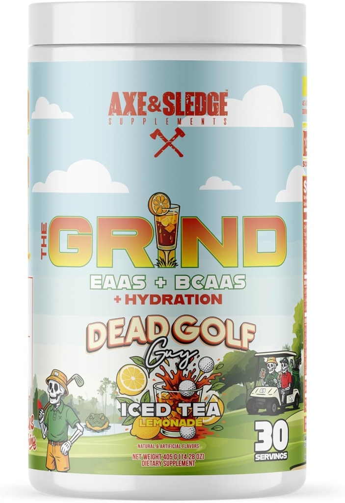 Axe & Sledge The Grind Essential Amino Acids |EAA & BCAA 파우더 |수성회복 & 수성전 | 자극제 무료, 채식 | 30 인분, 죽은 골프 녀석