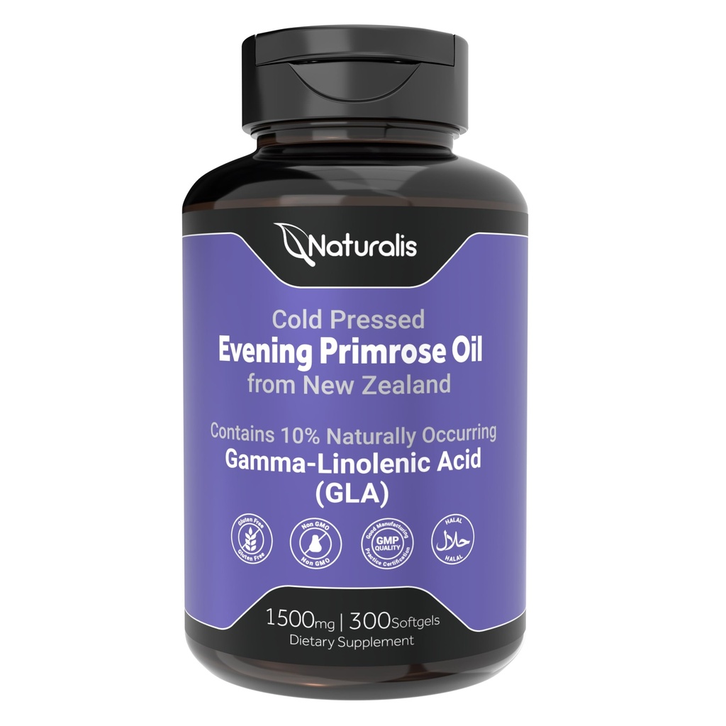 Naturalis Evening Primrose Oil 300 Mini-Softgels | 100% from New Zealand | 100% Cold-Pressed Formula to Support Hormonal Balance and Overall Women's Wellness.*