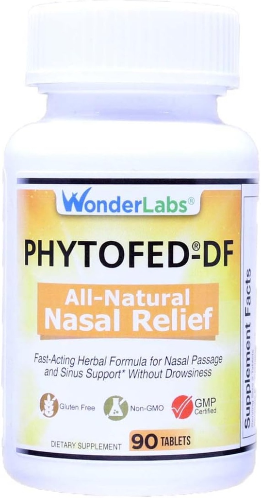 Wonder Laboratories Phytofed-DF All-Natural Nasal Relief and Decongestant, 90 compresse
