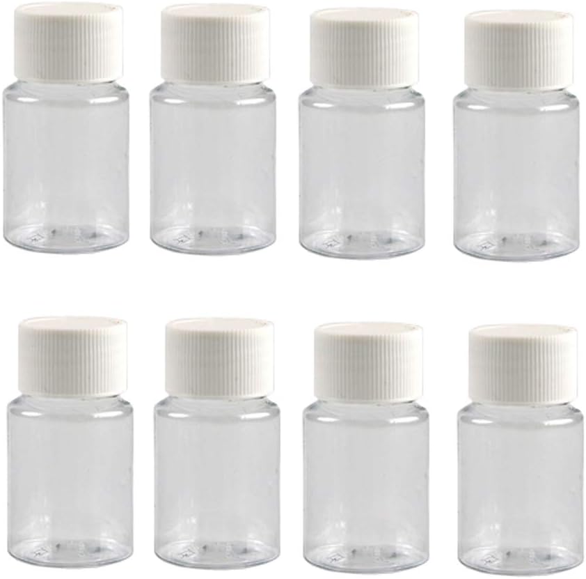 12POS 30M 1 OZ Transparent Ampampons de plàstic buit amb la pilota blanca Cap Solid Powder Capsules Pill Lacker Manager Box Inserable Forable Mock Jar Pot per viatjar la vida Daily