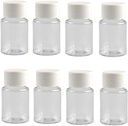 12pcs 30ML 1OZ Boş Plastik Şərhələri White Vida Cap Solid Toz Capsules Pill Tablet Sahibi Storage Box Travel Daily Life üçün portsuz Portu