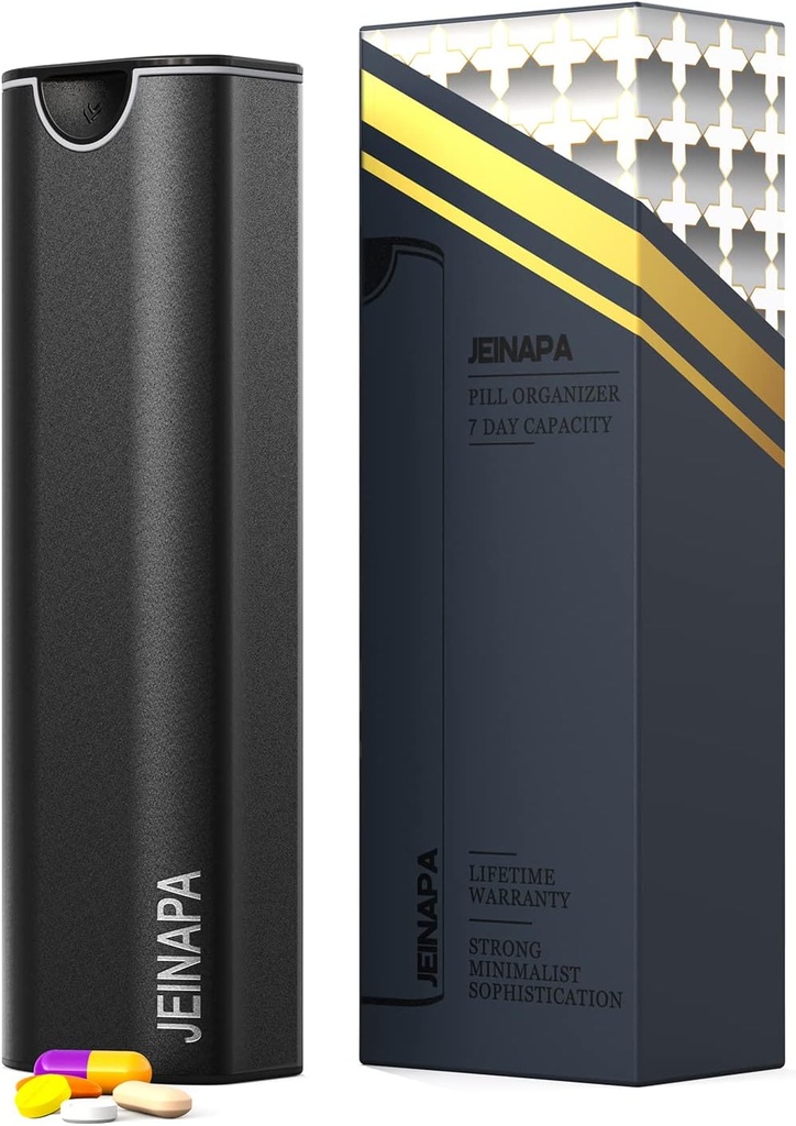 Extra veľké pilulky Organizátor 7 deň, hliníkové denné pilulky box, Týždenné cestovné pilulky prípad, roztomilé pilulky držiteľ držať vitamíny, lieky, tablety, doplnky