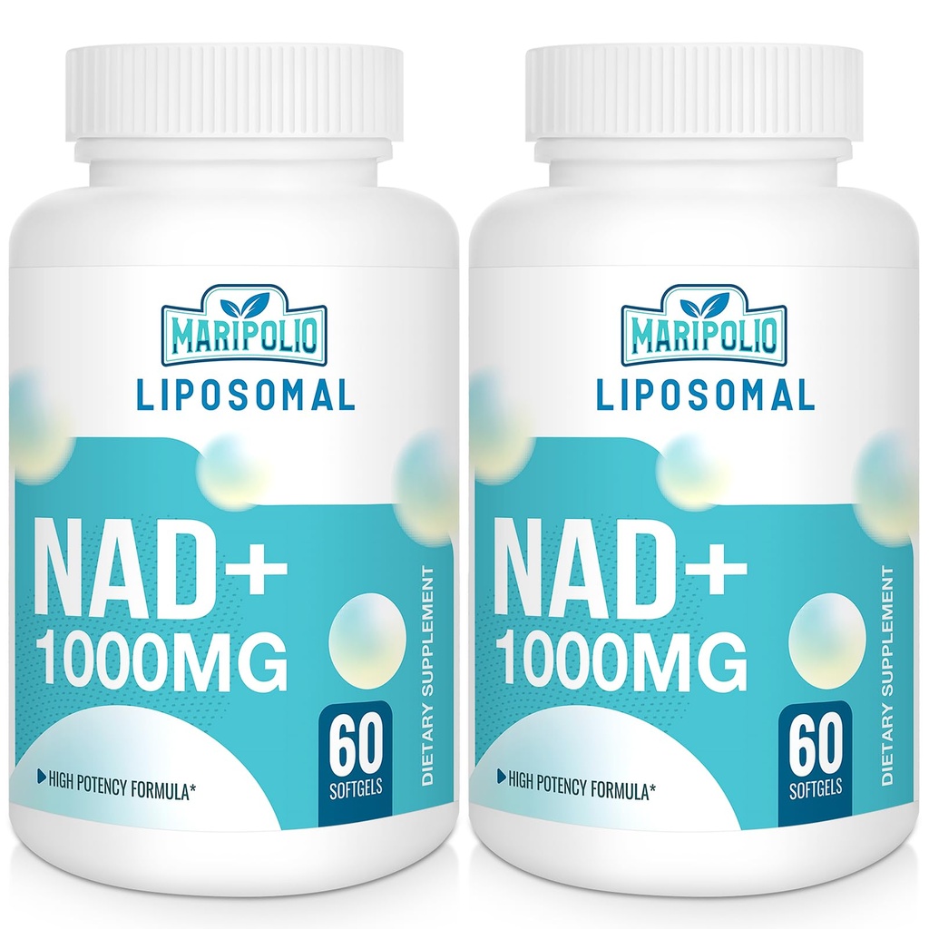 Maripolio Liposomal NAD+ 1000 mg Supplement | High Bioavailability Liposomal Delivery | Cellular Energy & Wellness Support | Pure NAD+ Dietary Supplement for Men,Women, 120 Softgels