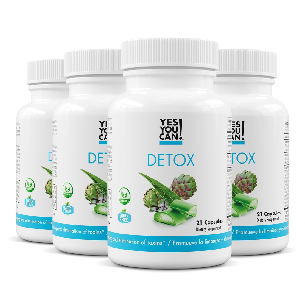 Yes You Can! Natural Detox Pills - Diuretic Cleanse with Electrolytes & Vitamins - Helps with Water Retention - Gluten-Free, 21 Capsules (4 Pack)