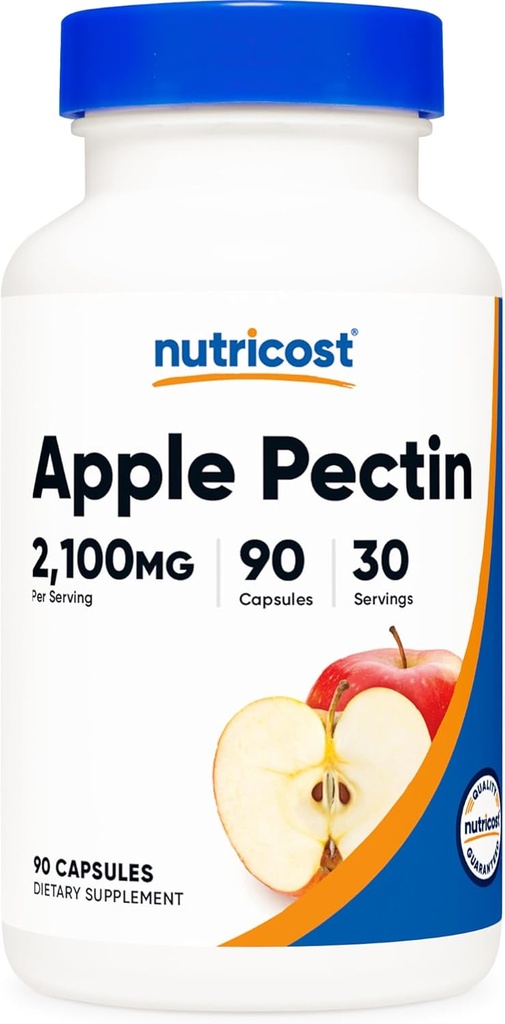 Nutricost Apple pektín Kapsule 2,100mg Per Serving, 90 Kapsule - bezlepkové, 30 Servisov