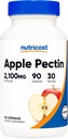 Nutricost Apple Pectin Capsules 2,100mg Пер Сервінг, 90 капсули - Глютен-Free, 30 Сервінги