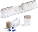 Weekly Pill Organizer Magnetic, Removable Pill Box 7 Day 1 Time a Day, Large Pill Case Travel, Week Once Daily Medication Dispenser, Medicine Container Holder för Supplement Vitamin, Brown
