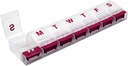 EZY DOSE Weekly (7-Day) AM/PM Daily Push Button Pill Organizer, Vitamin Case und Medizin Container, X-Large Compartments, Arthritis freundlich, bequem und einfach zu bedienen, klar/rot, BPA kostenlos