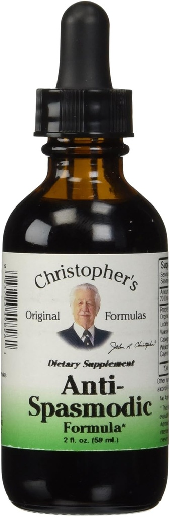 Christopher 's Original Formulas Anti- Spasmodic Formula XI124; 2 oz Liquid Herbal Supplement XI124; Synergistic Blend for Nerwowy System Wsparcia 124; Skullcap, Valerian & Cayenne
