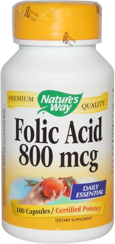 Via Natural Ácido Fólico 800mcg 100 Cápsulas (Pacote de 2)