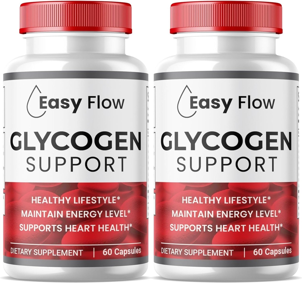 (2 Pack) Glycogen Easy Flow, EasyFlow Glycogen Support Capsules, Glyco Optimizer Formula, Natural Blood Vessel Cleaner, Premium Easy Flow Glycogen Support (120 cápsulas)