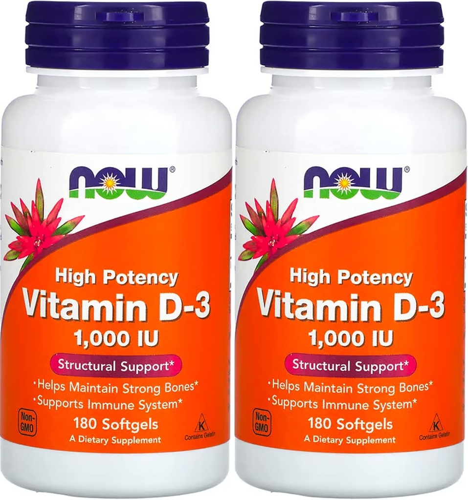 Now Foods - D3-1000iu (180 softgels) 2 PAK