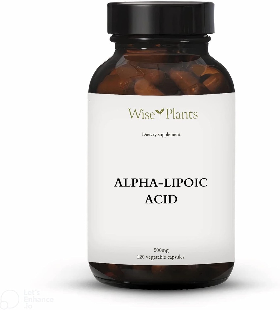 Acid alfa-lipoic - non-GMO - 500 mg, 120 de serviri (4 luni de aprovizionare), nivele energetice, suport mitocondrial