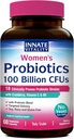Aangeboren vitaliteit Probiotica voor vrouwen, 100 miljard CFU 18 Strains, Prebiotica en Probiotica, met Cranberry, Vitamine C & B6 P5P, Vaginale & Digestieve Gezondheid, Niet gekoeld, 60 Caps
