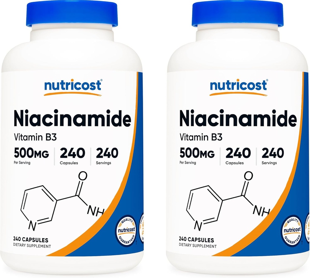 Nutricost Niacinamid (Vitamin B3) 500mg, 240 Kapseln (2 Flaschen)