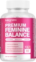 Suplementos de equilibrio de Feminina - para Mulleres Enerxía, Menopausa Saúde e equilibrio hormonal, con Black Cohosh, Chasteberry, 10 Billion CFUs Probióticos - 60 cápsulas