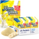 Nana Flakes 100% Pure Banana Flakes Medical Food Powder - Decrease Fat Intake & Natural Remedy for Diarrhea & Heart Burn - Great Source of Protein & Fiber (25 Single-Serve Packs)