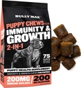 Bully Max 2-in-1 Puppy Treats Soft Chews for Immunity & Growth - Dog Vitamins & Supplements - Elemental multivitamínico Food Topper for Health & Immune Support - Small, Medium & Large Breed Puppies
