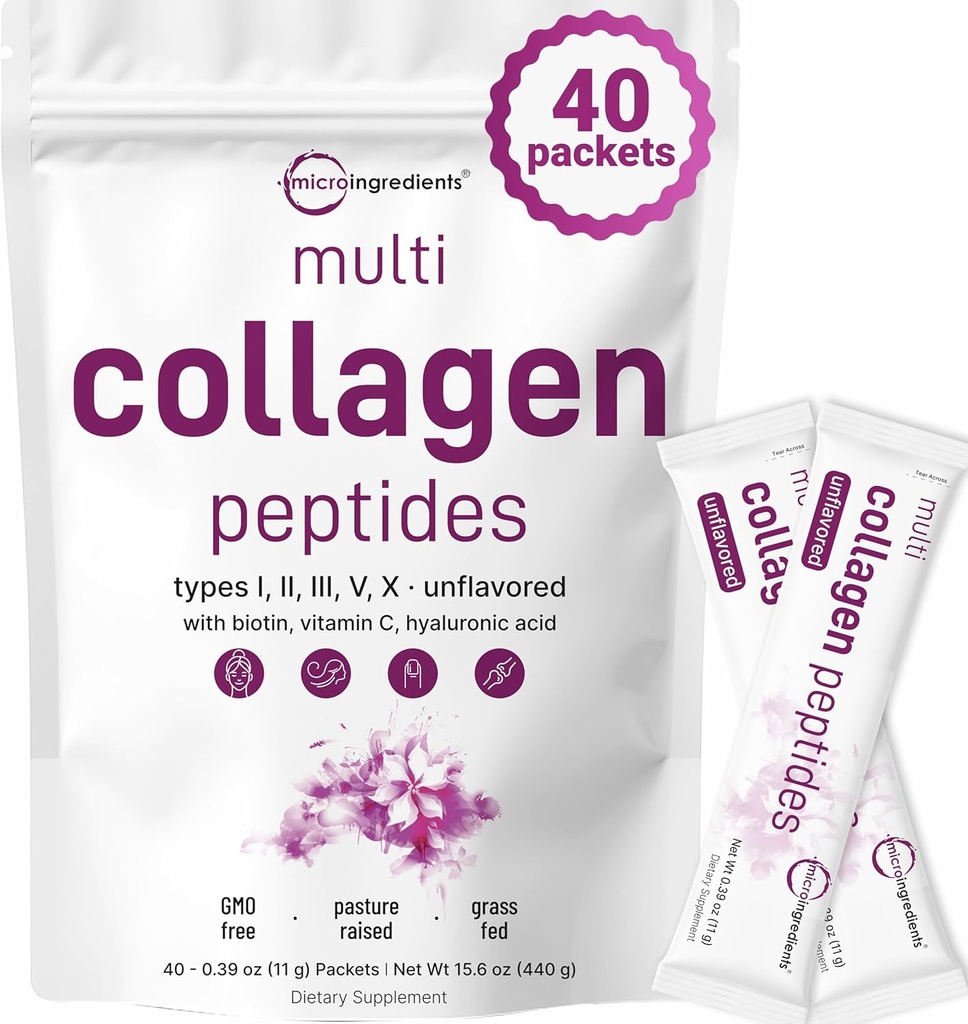 Micro Ingrediencie Multikolagen Peptides Powder, 40 Stick Packs 