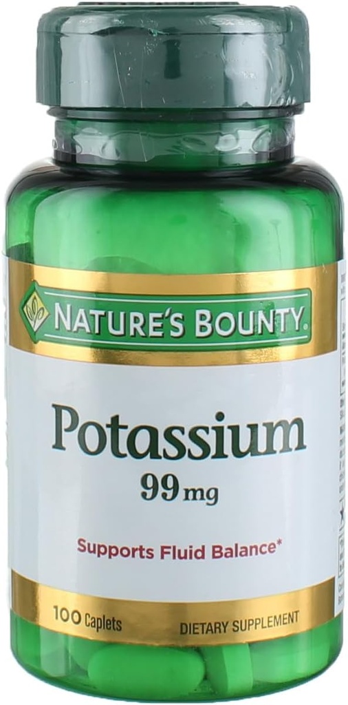 Nature's Bounty Potassium Gluconate 99mg, 100 Caplets (Pack of 4)