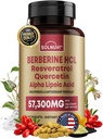Resveratrol Quercetin 알파 Lipoic 산을 가진 우수한 Berberine 보충교재 - 50:1 Berberine HCl 복잡한 유력한 산화 방지제, Polyphenols, Vitality Boost - 90 Vegan 정제, 비 GMO, 글루텐 자유로운