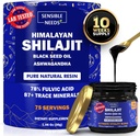 Pure Himalayan Shilajit Organic Resin Supplement, Shilajit for Men & Women with Black Seed Oil & Ashwagandha, Energy, Immunity, 78% Fulvic Acid, 87+ Trace Minerals, 400mg