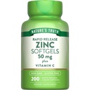 Nature's Truth Zinc 50mg Supplement | with Vitamin C | 200 Liquid Softgels | Non-GMO & Gluten Free