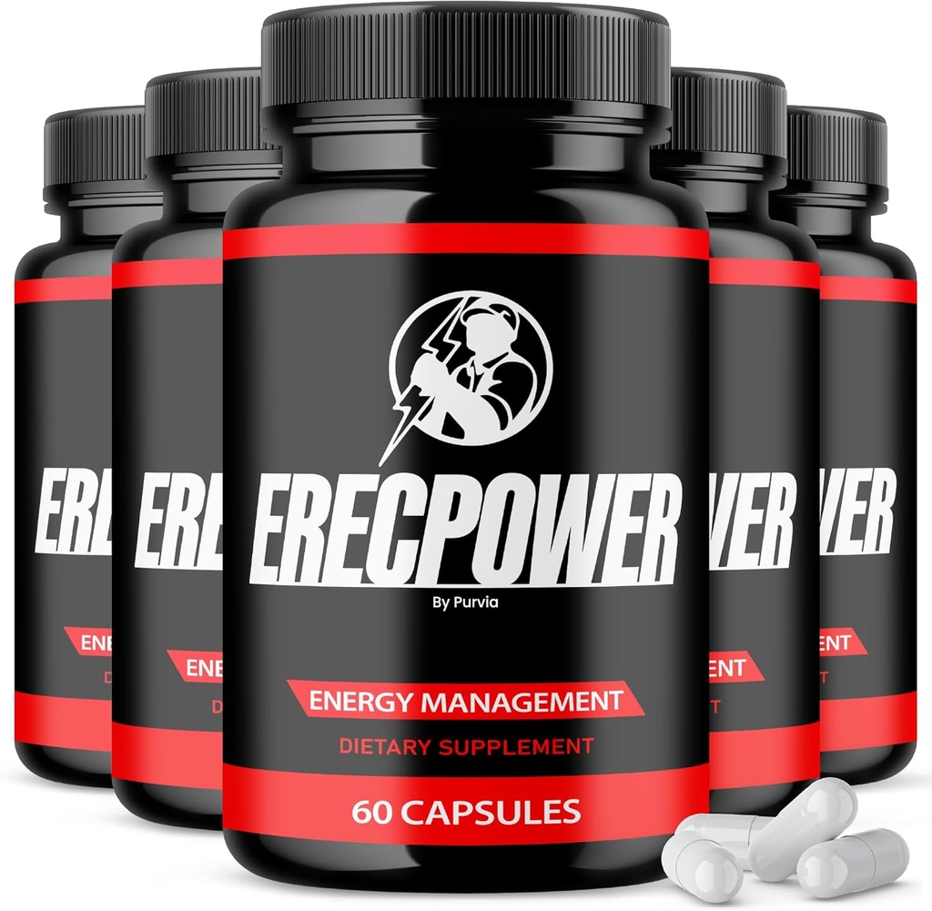 (5 Pack) Erecpower Pillen, Erecpower Supplement Advanced Strength Performance Blend, Erecpower Capsules Maximale sterkte Formule Erecpower Made in USA Overall Wellness Support Vitamine (300 Capsules)