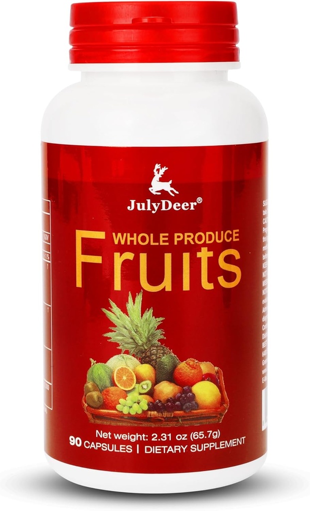 Integratore di frutta – 90 capsule vegetariane totali | Equilibrio di 16 Frutti interi miscela | Formula Superfood fresca con vitamine e minerali