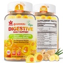 LILICARE Ginger Chews Gummies for Nausea & Digestive Support, Stomach Relief - Sugar Free with Turmeric & Odorless Garlic, Quercetin, Vitamin D3, C, Delicious Digestive Supplements, 60Cts (Pack of 1)