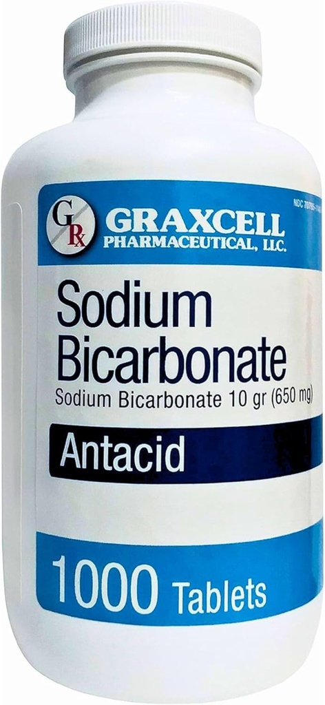 Sodium Bicarbonate Tablets |USP 650mg (10 Grains) |Relief of Acid Indigestion, Heartburn, Sour Stomach & Upset Stomach | Kidney Health | 1000 Count