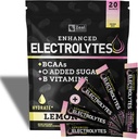 Electrolyte Powder Stick Packs (Lemon Berry | 20 Packets) w/ 0 Sugar +BCAs +B-Vitamins Electrolyte supplement w Potassium Zinc ' Magnesium for Hydration - Keto Electrolytes