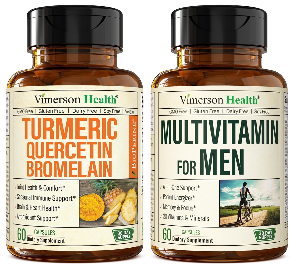 Quercetin with Bromelain & Turmeric Curcumin & Complete Multivitamin for Men