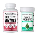 Physician's CHOICE - Beat Bloat + Support Weight Management Bundle: Digestive Enzymes 180ct + Thin-30 Probiotic 60ct - Value Pack