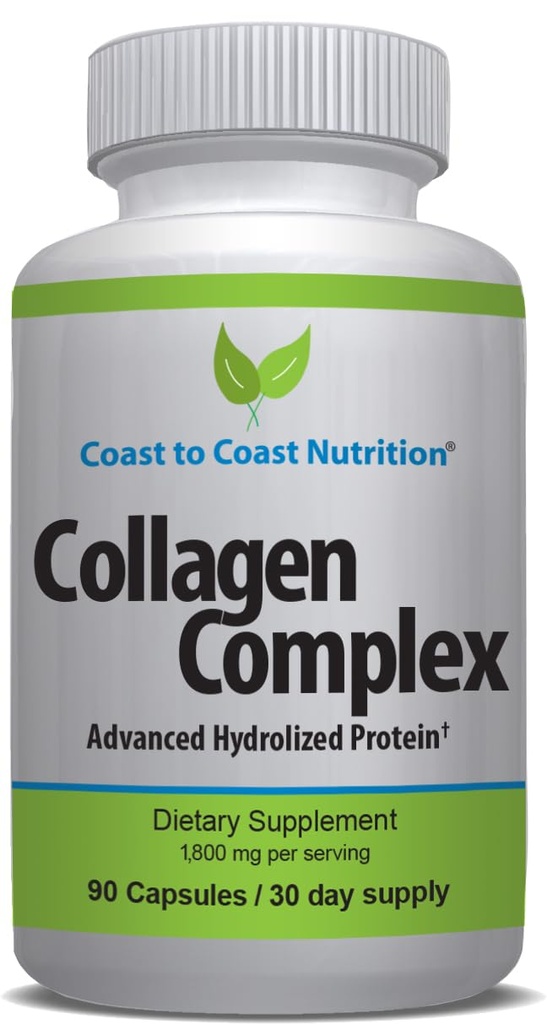 Collagen Supplement – Hydrolyzed Collagen Supplements - Multi Collagen Capsules Peptides for Skin, Wrinkles, Nails, Hair & Joint Support – Natural Protein Supplement Collagen Pills - 90 Capsules