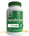 Health Thru Nutrition Caprylic Acid 600mg 200 Softgels | C8 Octanoic Acid from Pure 1g MCT Oil | Non-GMO & Soy Free | Support Healthy Digestive and Intestinal Health | Keto Friendly | C8 Octanoic Acid Non-GMO & Soy Free | Support Gut, GI Balance, Healthy Digestive, Intestinal, and Gastrointestinal Health