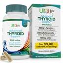 Daily Thyroid Boost Advanced Formula with Iodine Ashwagandha Vitamin B12 Zinc and Selenium for Energy Metabolism and Focus 60 Capsules