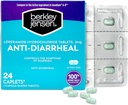 Berkley jensen Anti-Diarrheal Medicine - Loperamide Hydrochloride 2 mg Diarrhea Relief Caplets - Kontrola Dirrhea Travelers' Diarrhea barne, Erraza-Swallow Anti-Diarrhea Pills, 24 Ct