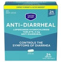 berkley jensen Anti-Diarrheal Medicine - Loperamide Hydrochloride 2 mg Diarrhea Relief Caplets - Control Symptoms of Diarrhea Including Travelers' Diarrhea, Easy-to-Swallow Anti-Diarrhea Pills, 24 Ct