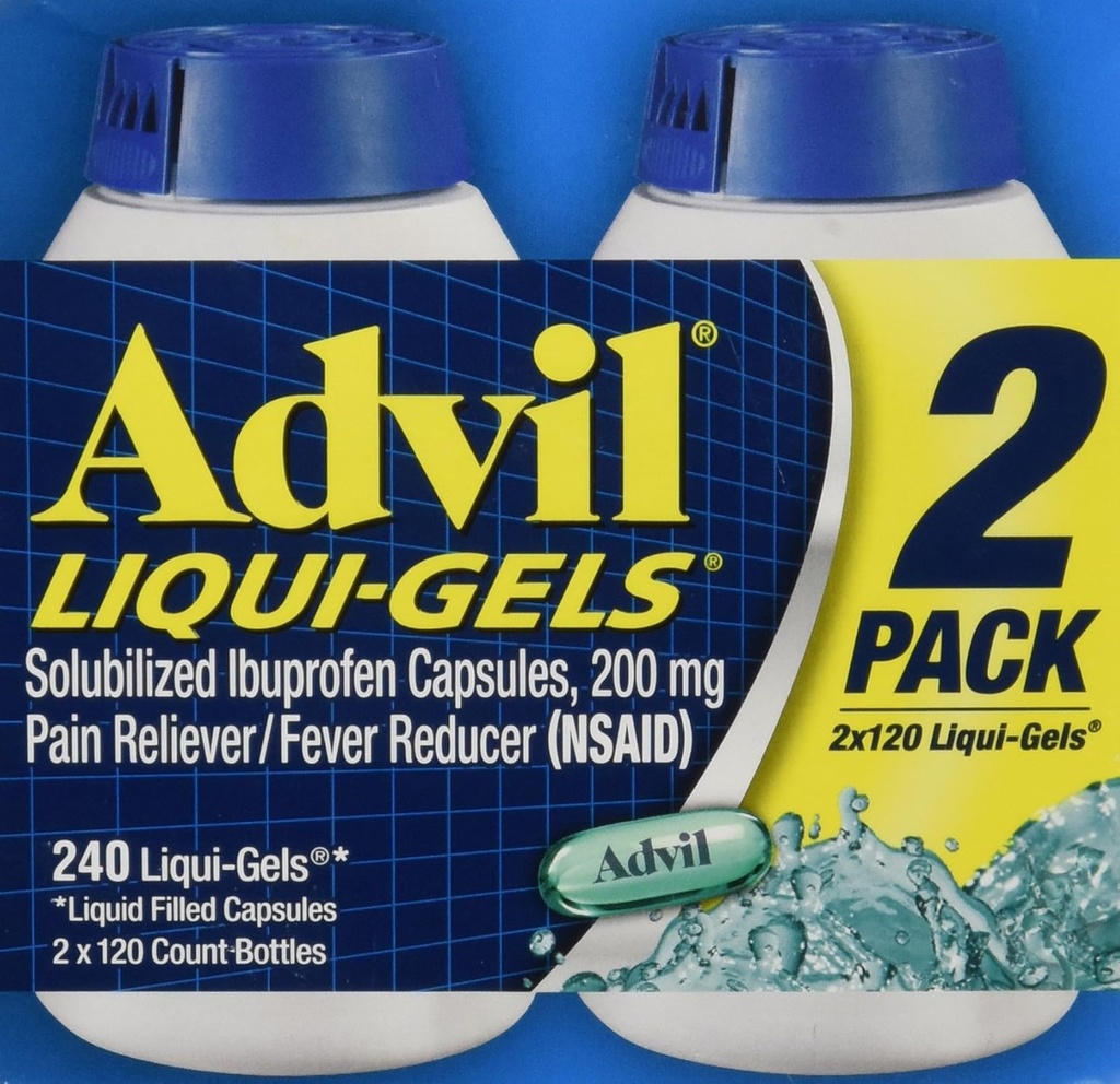 Advil Liquigels, 200 Miligrams, 240 comte 200mmg