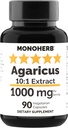 MONOHERB Agaricus Mushroom Extract 1000 mg - 90 Vegetariske kapsler