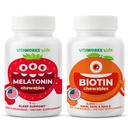 Kids Melatonin 1mg Chewables + Biotin 5000mcg Chewables Bundle