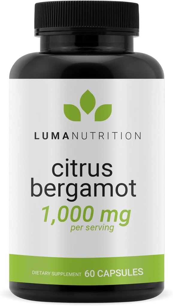 Luma Nutrition Citrus Bergamot 1000mg - Citrus Bergamot Dodatek - Made in The USA - Veterán Vlastněn - 60 Kapsle