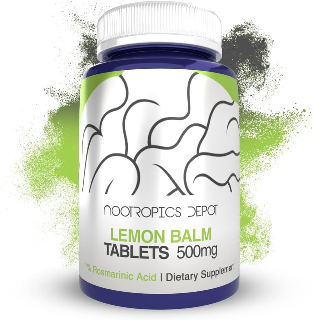 Nootropics Depot Lemon Balm Extract Tablety CLAS124; 500mg CLAS124; 120 Count CLAS124; 10: 1 Voda Ethanol Extract