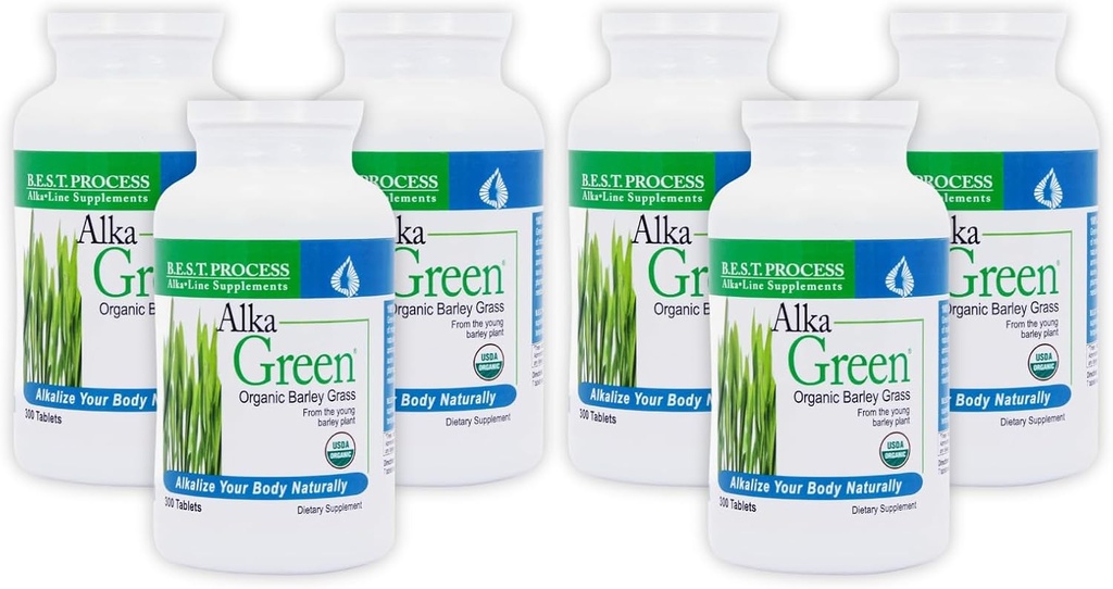 Alka Green Tablet (6 Pack) Best Process Alkali - Nutrient Dese Organic Barley Supplemen - Sumber Alam Enzymes & Acids