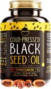 Maju Superfoods Black Seed Oil Capsules - Cold Pressed, 2% Thymoquinon, 100% Turkish Black Cumin Nigella Sativa Seed Oil, Flydende Pure Blackseed 60 Greve, 500mg per kapsel