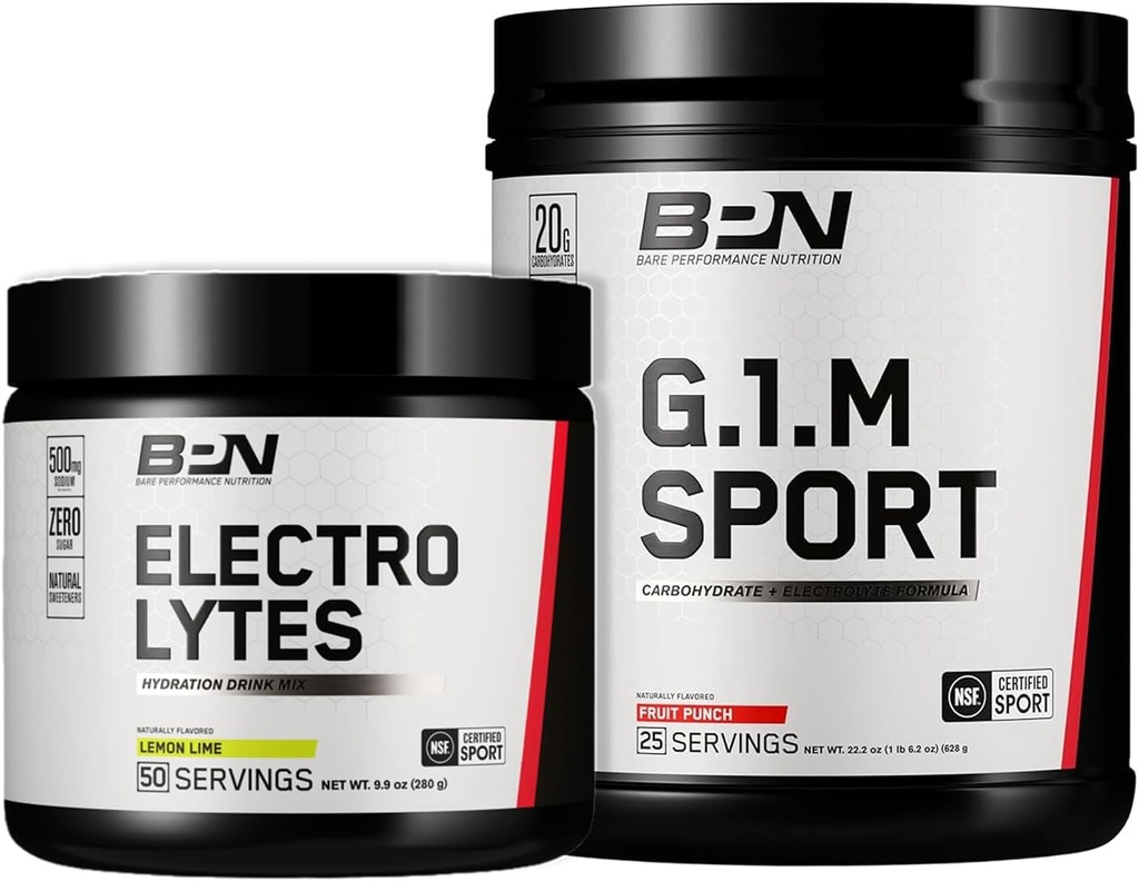 BARE FERFORMANCE NUTRITION BPN G.1.M. Go One More Endurance Training Fuel & Electrolytes Powder Bundle